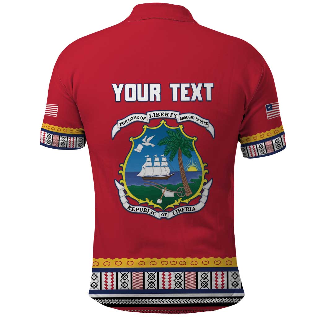 Personalized Liberia Dashiki Polo Shirt Red Color - Wonder Print Shop