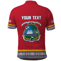 Personalized Liberia Dashiki Polo Shirt Red Color - Wonder Print Shop
