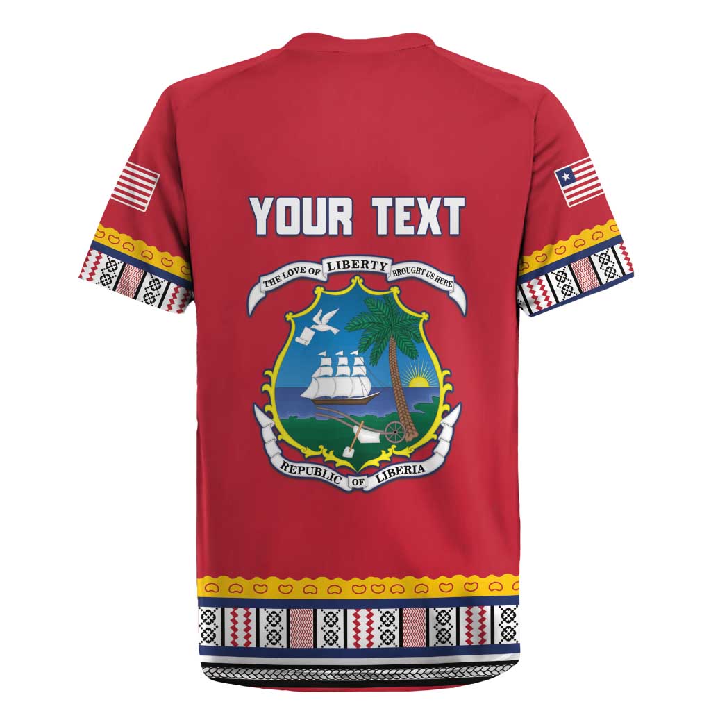 Personalized Liberia Dashiki Rugby Jersey Red Color - Wonder Print Shop