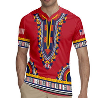 Personalized Liberia Dashiki Rugby Jersey Red Color - Wonder Print Shop