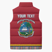Personalized Liberia Dashiki Sleeveless Puffer Jacket Red Color - Wonder Print Shop