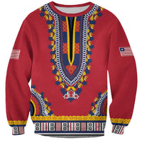 Personalized Liberia Dashiki Sweatshirt Red Color - Wonder Print Shop