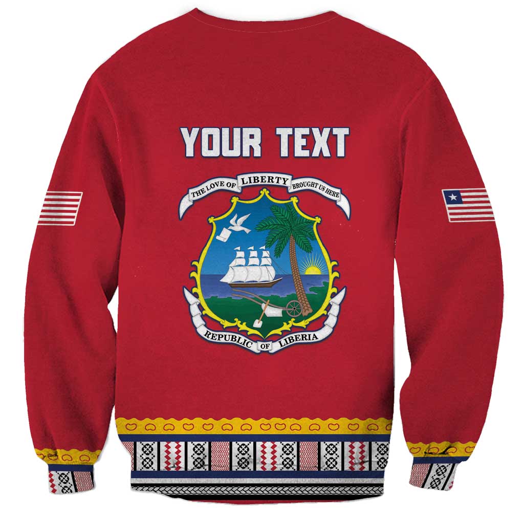 Personalized Liberia Dashiki Sweatshirt Red Color - Wonder Print Shop