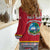 Personalized Liberia Dashiki Women Casual Shirt Red Color - Wonder Print Shop