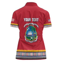 Personalized Liberia Dashiki Women Polo Shirt Red Color - Wonder Print Shop