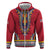 Personalized Liberia Dashiki Zip Hoodie Red Color - Wonder Print Shop