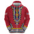 Personalized Liberia Dashiki Zip Hoodie Red Color - Wonder Print Shop