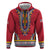Personalized Liberia Dashiki Zip Hoodie Red Color - Wonder Print Shop