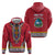 Personalized Liberia Dashiki Zip Hoodie Red Color - Wonder Print Shop