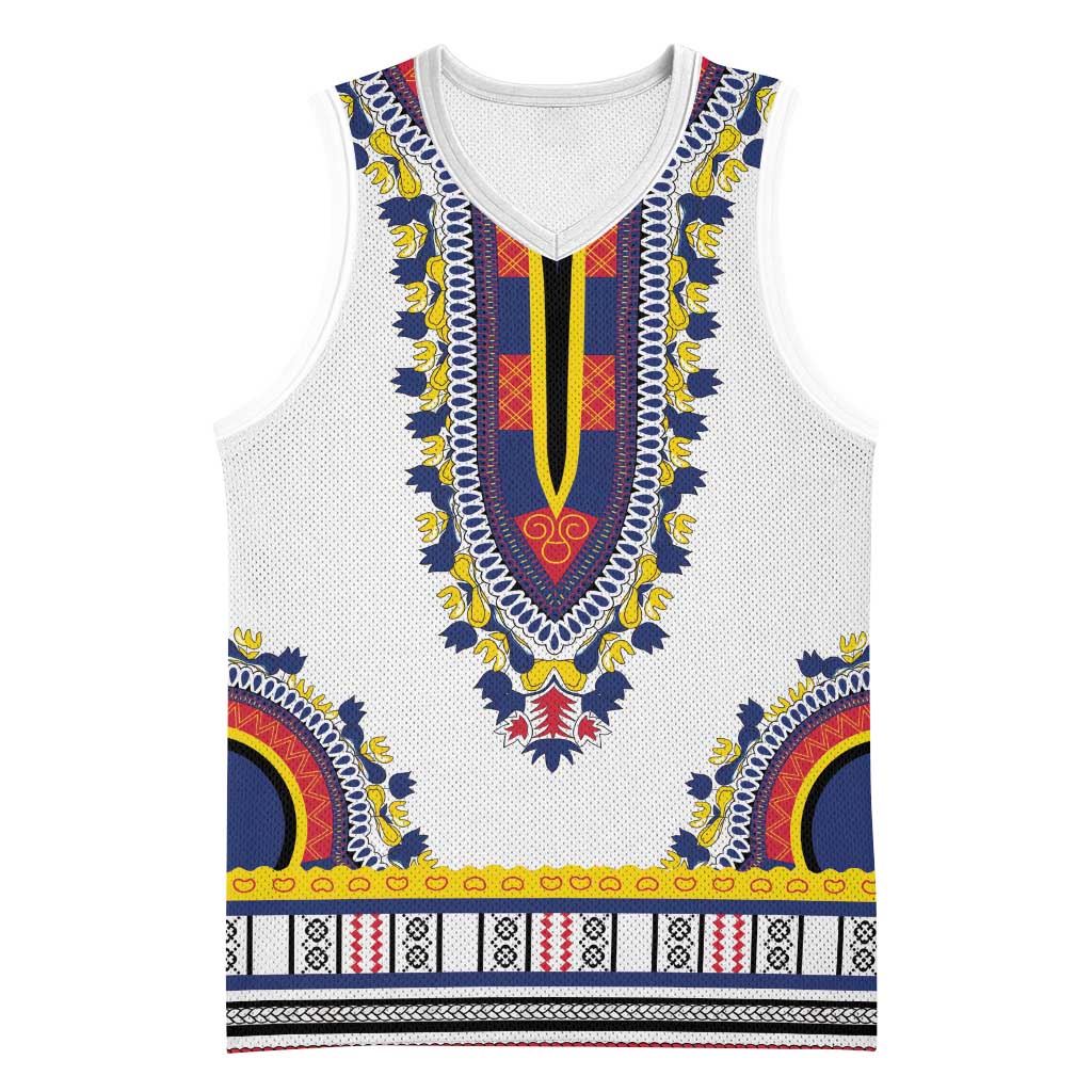 Personalized Liberia Dashiki Basketball Jersey White Color - Wonder Print Shop