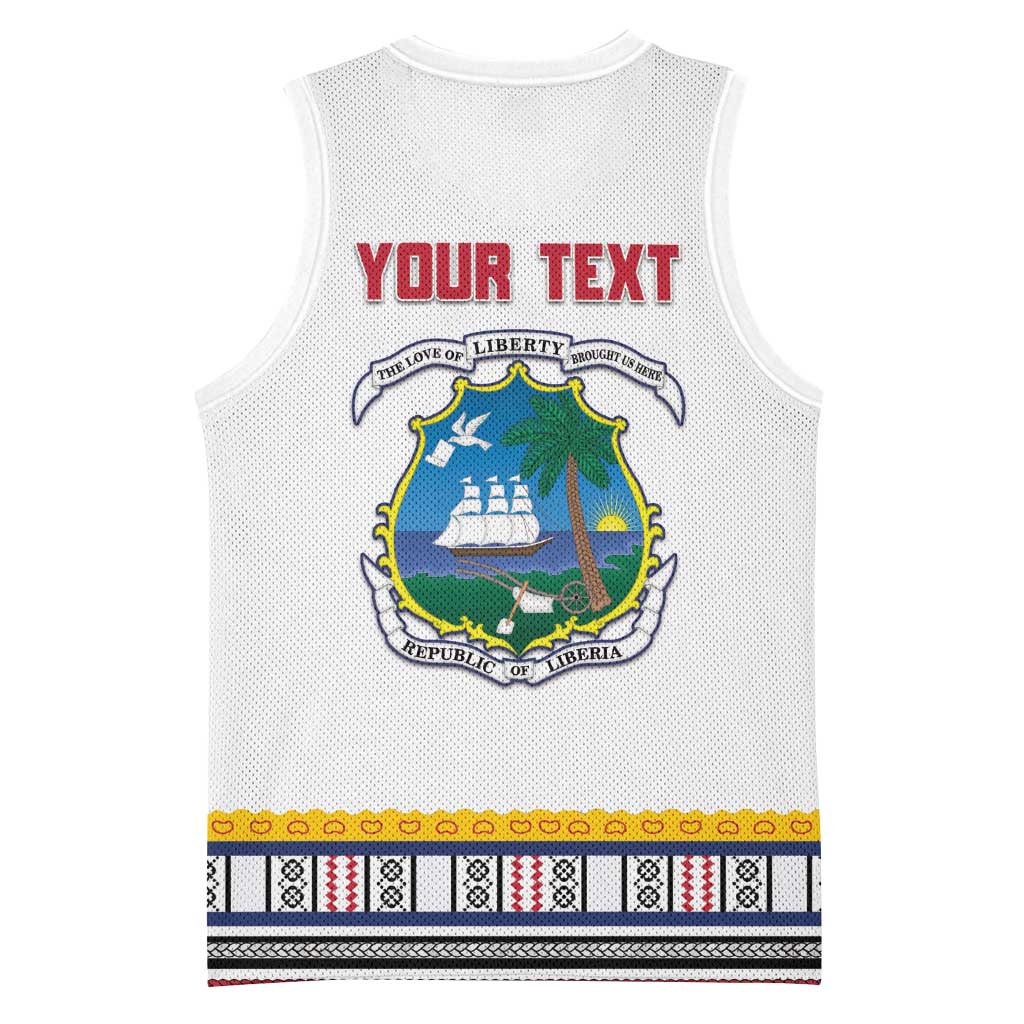 Personalized Liberia Dashiki Basketball Jersey White Color - Wonder Print Shop