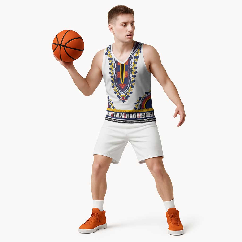 Personalized Liberia Dashiki Basketball Jersey White Color - Wonder Print Shop