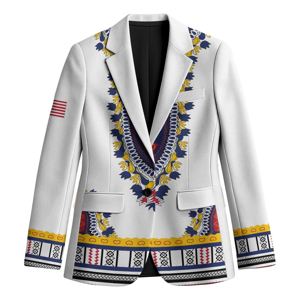 Personalized Liberia Dashiki Blazer White Color - Wonder Print Shop