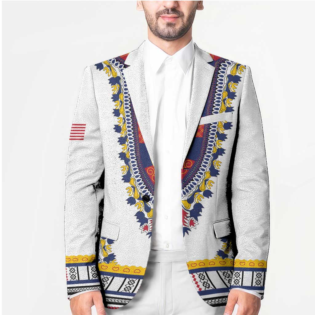 Personalized Liberia Dashiki Blazer White Color - Wonder Print Shop