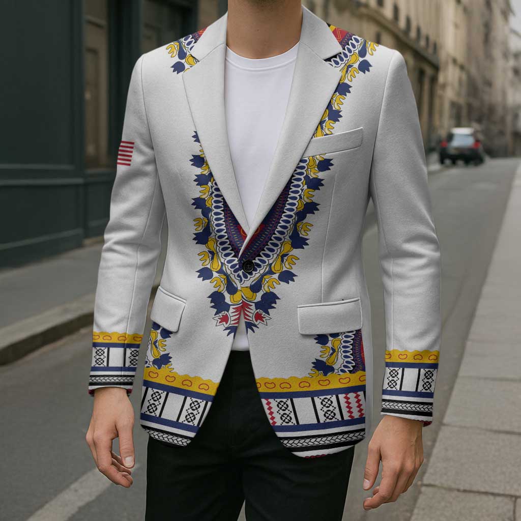 Personalized Liberia Dashiki Blazer White Color - Wonder Print Shop