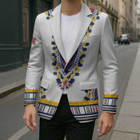 Personalized Liberia Dashiki Blazer White Color - Wonder Print Shop