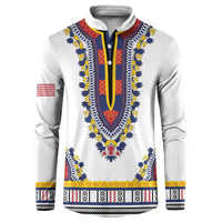 Personalized Liberia Dashiki Button Sweatshirt White Color - Wonder Print Shop
