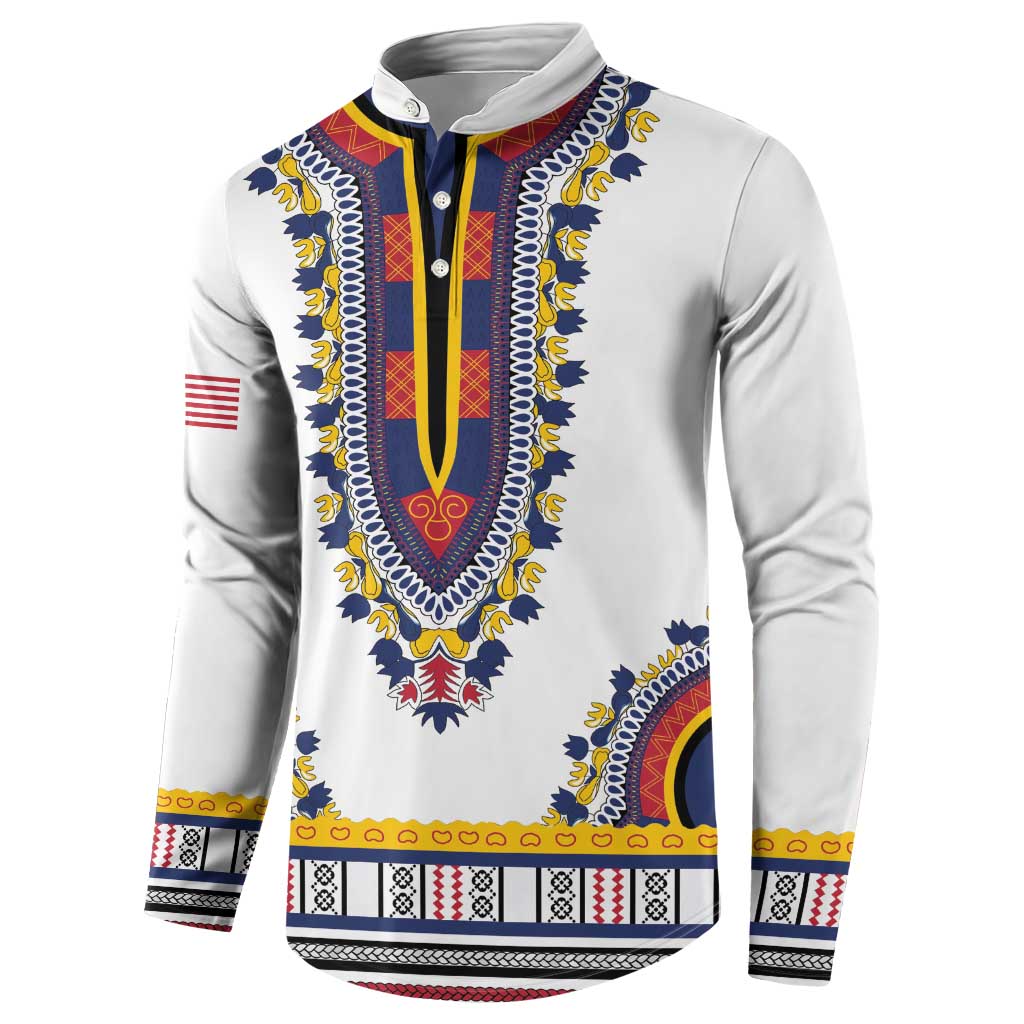 Personalized Liberia Dashiki Button Sweatshirt White Color - Wonder Print Shop