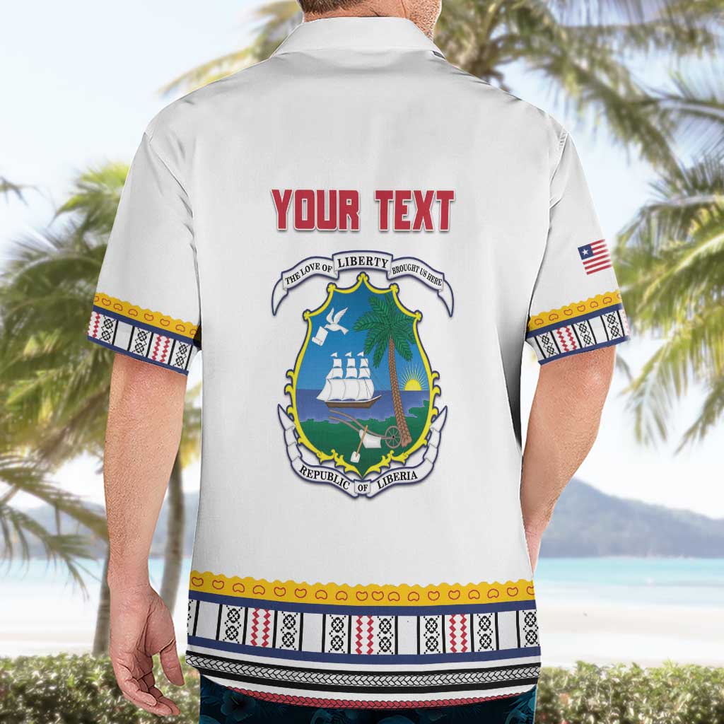 Personalized Liberia Dashiki Hawaiian Shirt White Color - Wonder Print Shop