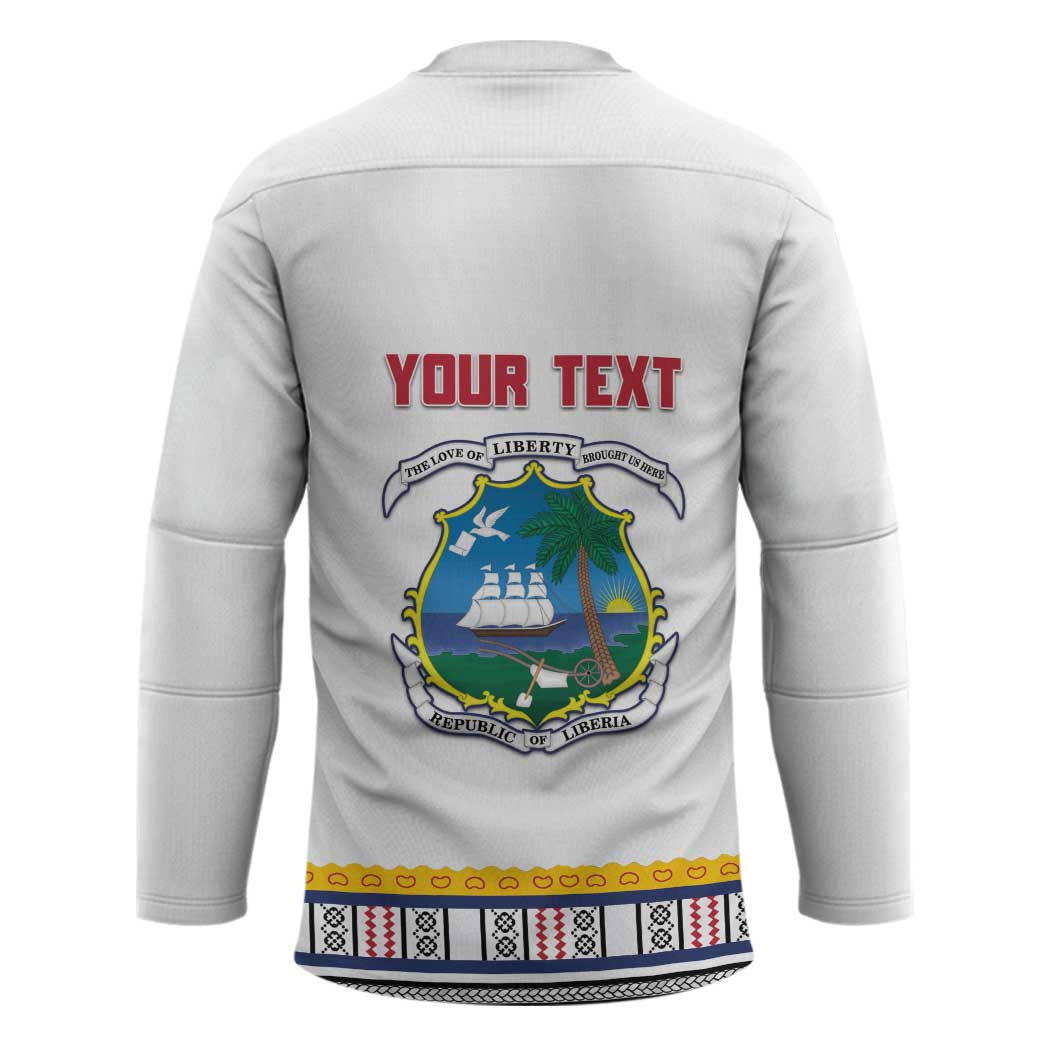 Personalized Liberia Dashiki Hockey Jersey White Color - Wonder Print Shop