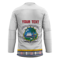 Personalized Liberia Dashiki Hockey Jersey White Color - Wonder Print Shop