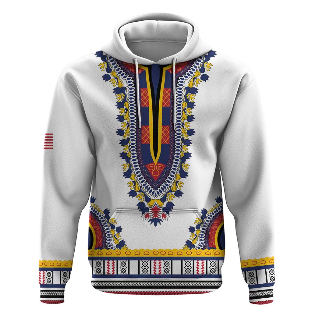 Personalized Liberia Dashiki Hoodie White Color - Wonder Print Shop