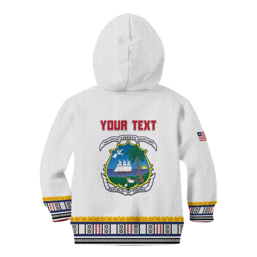 Personalized Liberia Dashiki Kid Hoodie White Color - Wonder Print Shop