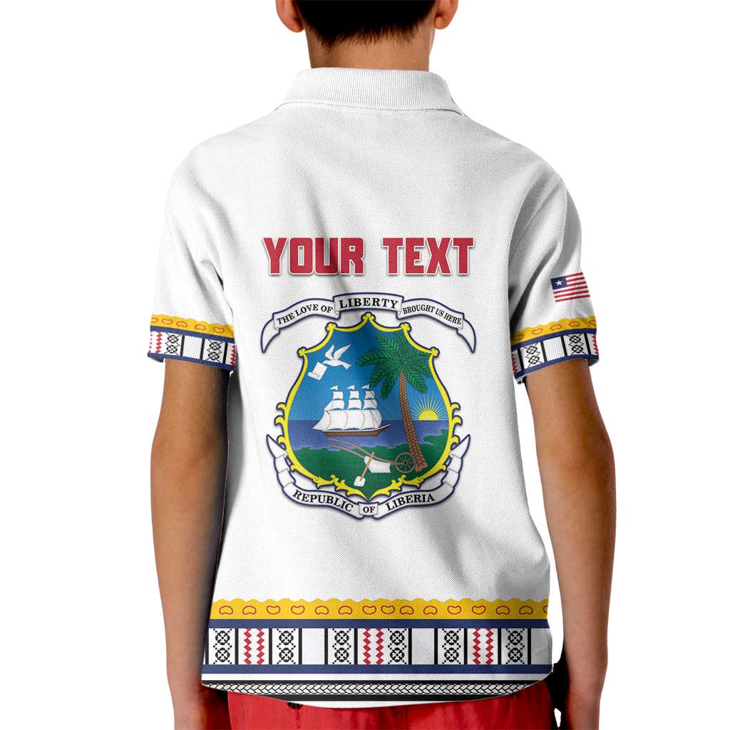 Personalized Liberia Dashiki Kid Polo Shirt White Color - Wonder Print Shop