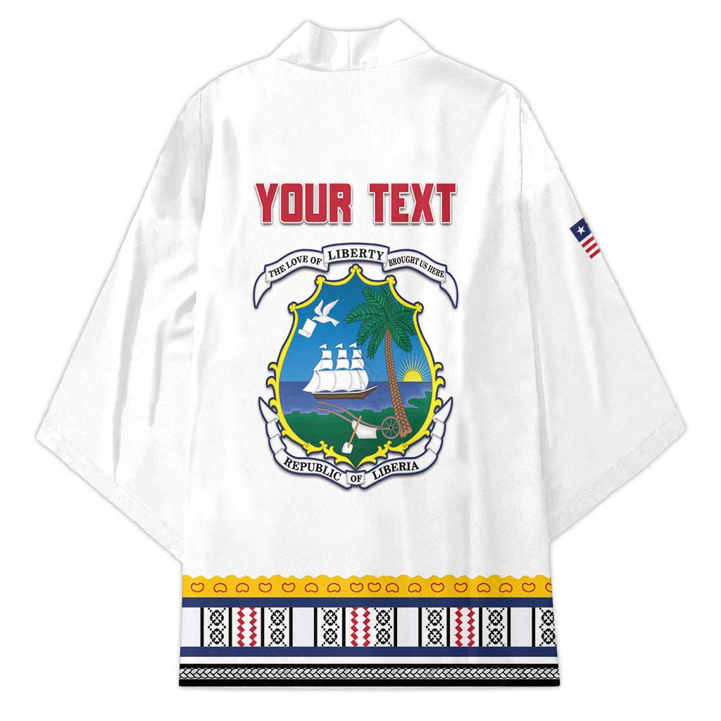 Personalized Liberia Dashiki Kimono White Color - Wonder Print Shop