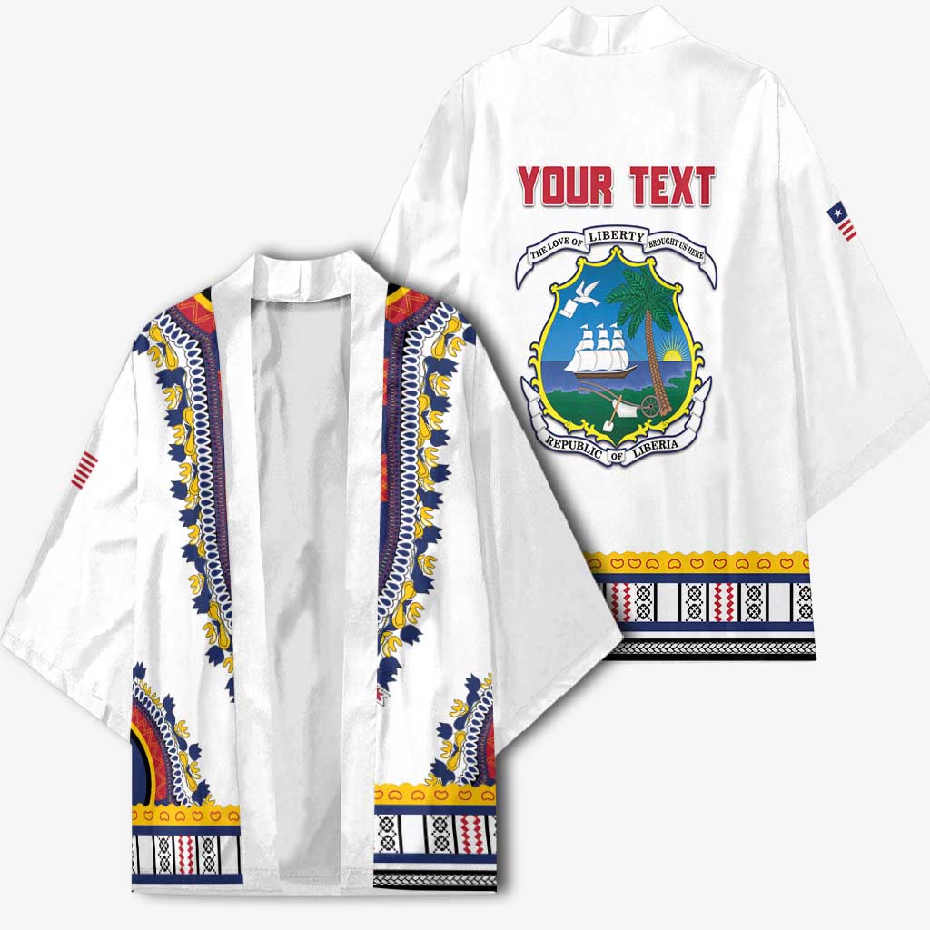 Personalized Liberia Dashiki Kimono White Color - Wonder Print Shop