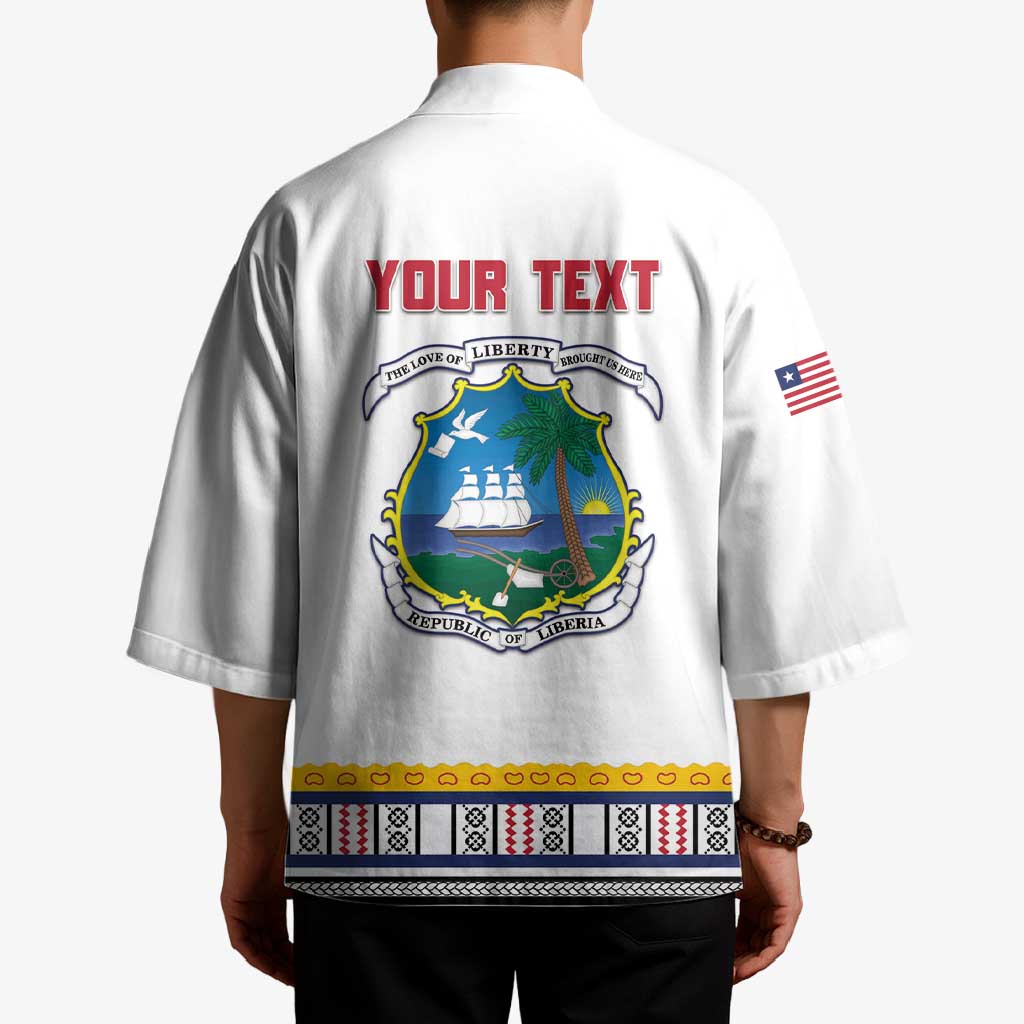 Personalized Liberia Dashiki Kimono White Color - Wonder Print Shop