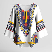 Personalized Liberia Dashiki Kimono Sleeve Blouse White Color - Wonder Print Shop