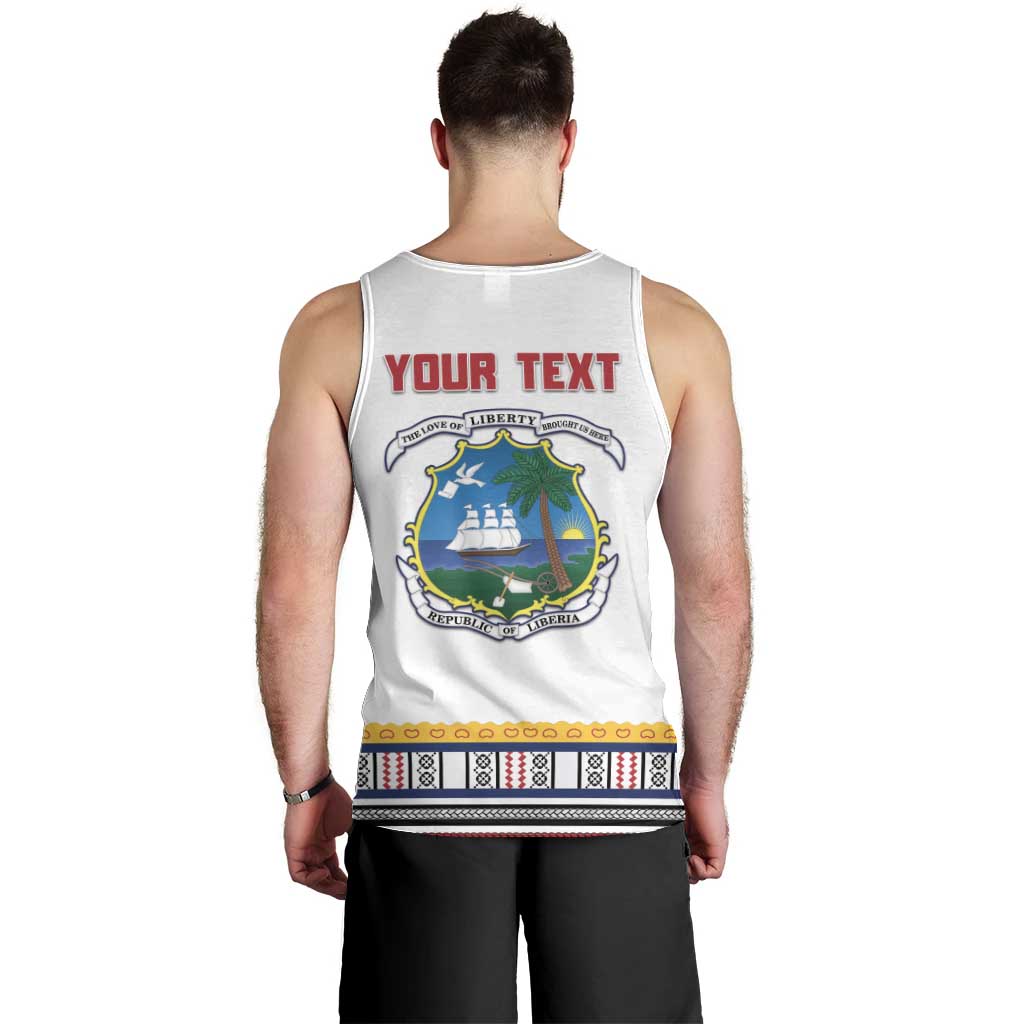 Personalized Liberia Dashiki Men Tank Top White Color - Wonder Print Shop
