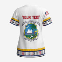 Personalized Liberia Dashiki Scrub Top White Color - Wonder Print Shop