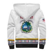 Personalized Liberia Dashiki Sherpa Hoodie White Color - Wonder Print Shop
