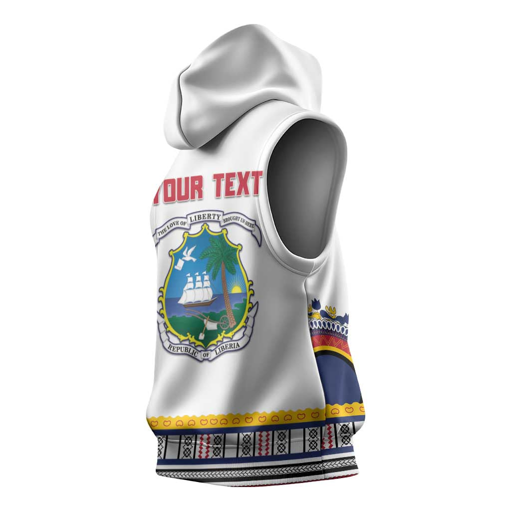 Personalized Liberia Dashiki Sleeveless Hoodie White Color - Wonder Print Shop