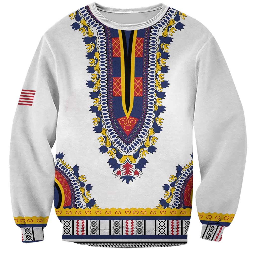 Personalized Liberia Dashiki Sweatshirt White Color - Wonder Print Shop