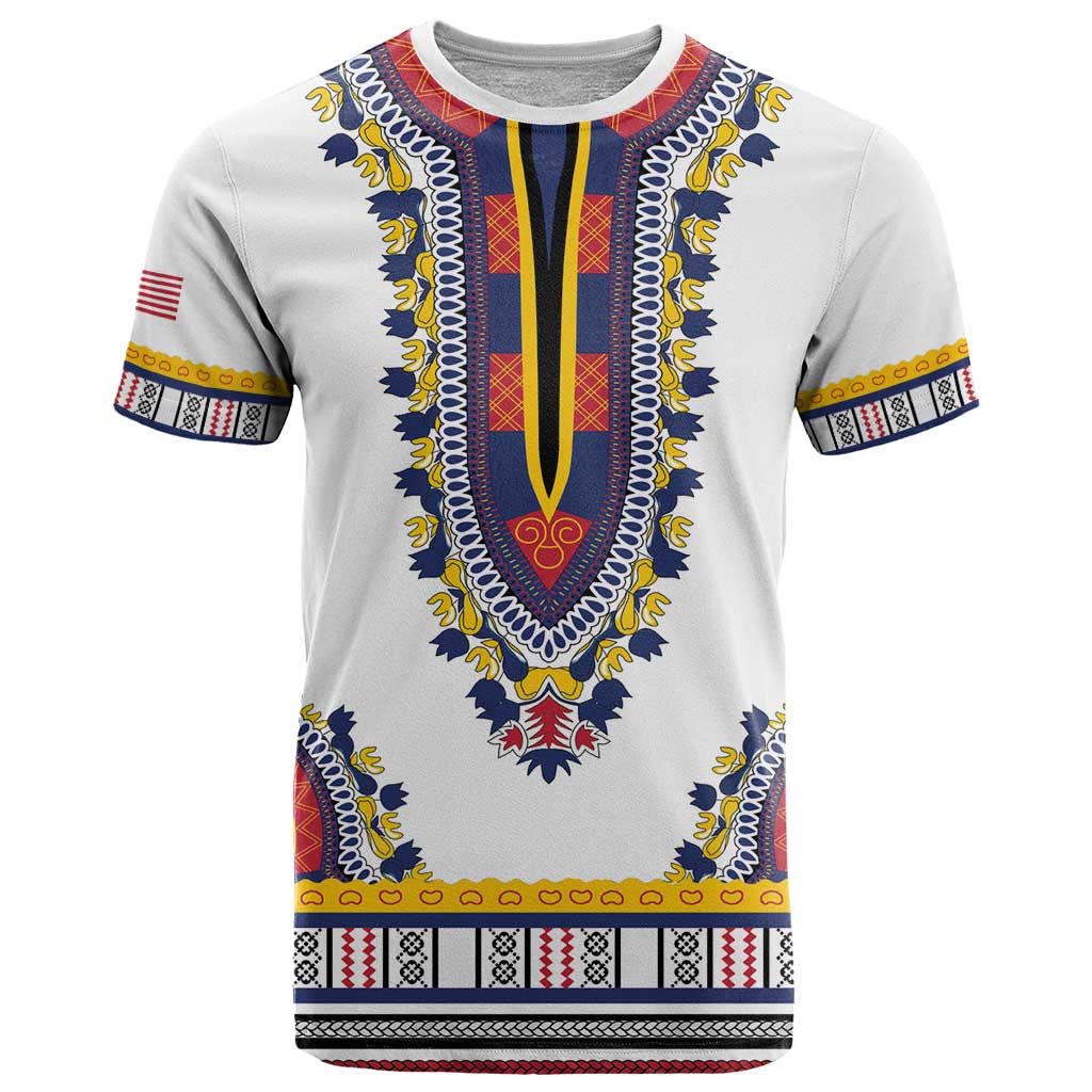 Personalized Liberia Dashiki T Shirt White Color - Wonder Print Shop