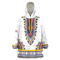 Personalized Liberia Dashiki Wearable Blanket Hoodie White Color - Wonder Print Shop