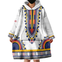 Personalized Liberia Dashiki Wearable Blanket Hoodie White Color - Wonder Print Shop