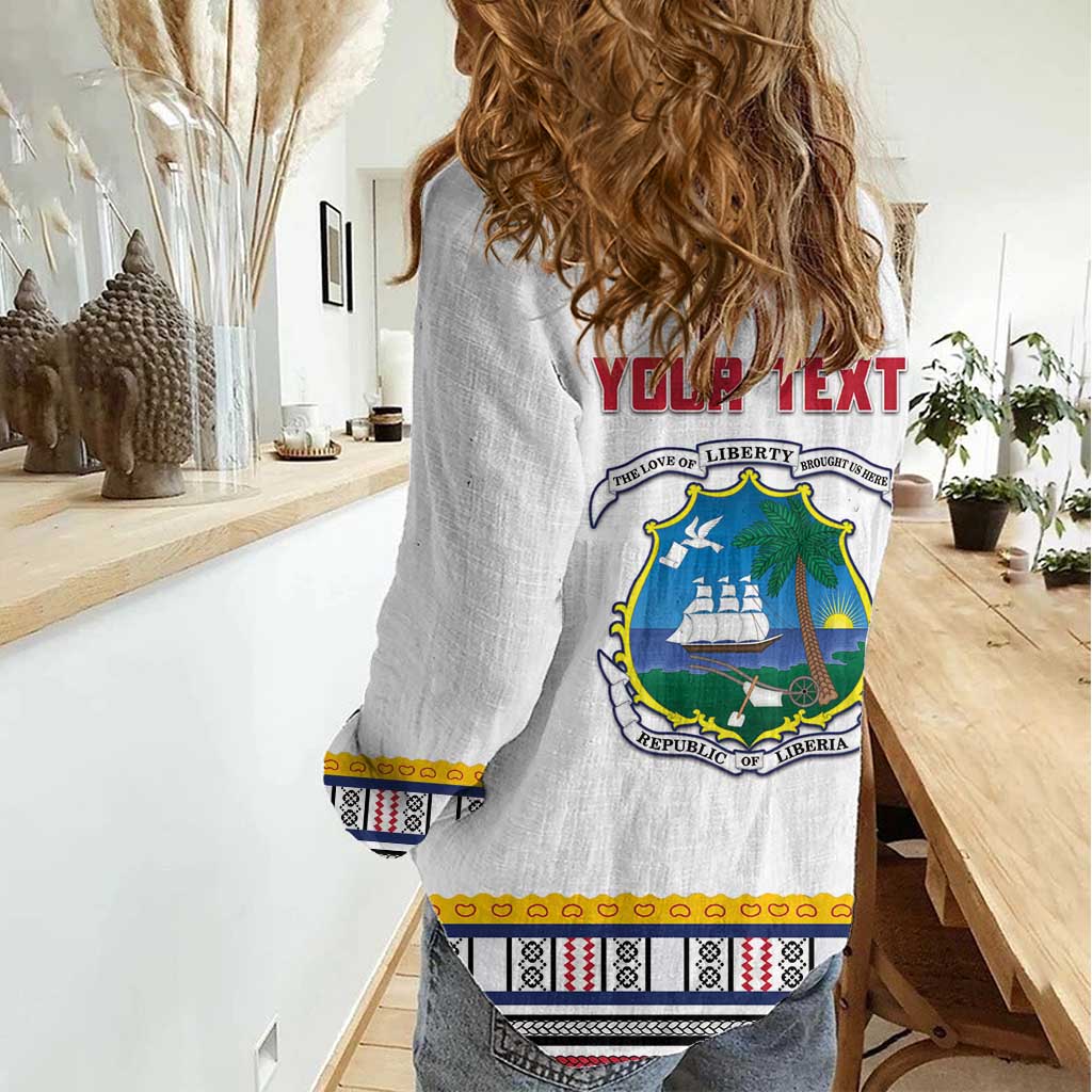 Personalized Liberia Dashiki Women Casual Shirt White Color - Wonder Print Shop