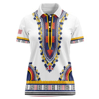 Personalized Liberia Dashiki Women Polo Shirt White Color - Wonder Print Shop
