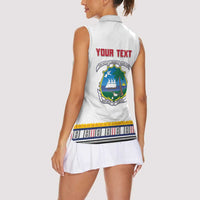 Personalized Liberia Dashiki Women Sleeveless Polo Shirt White Color - Wonder Print Shop