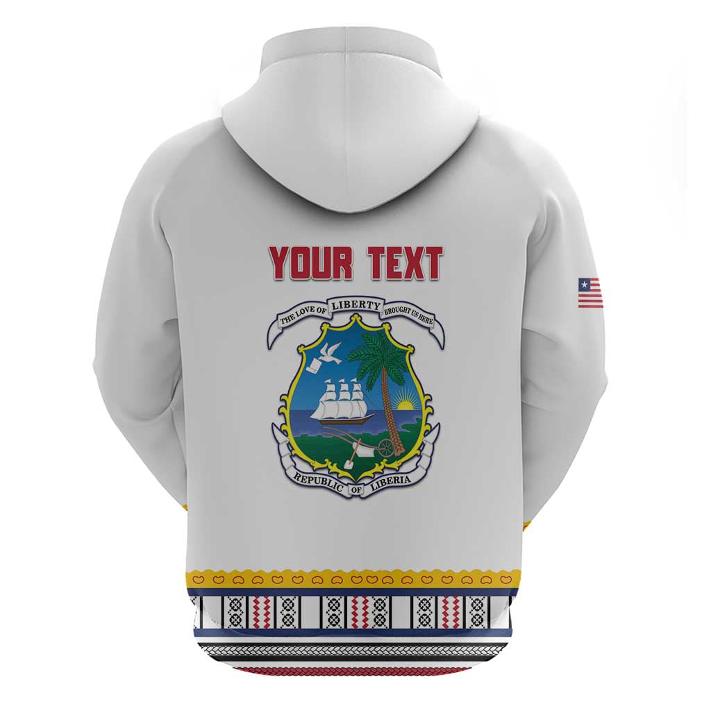 Personalized Liberia Dashiki Zip Hoodie White Color - Wonder Print Shop