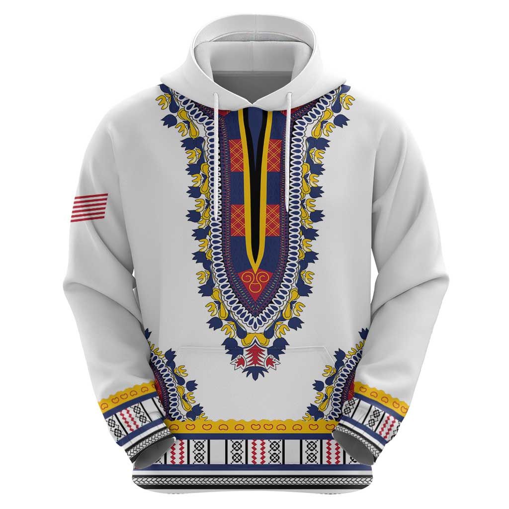 Personalized Liberia Dashiki Zip Hoodie White Color - Wonder Print Shop