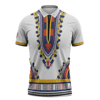 Personalized Liberia Dashiki Zipper Polo Shirt White Color - Wonder Print Shop