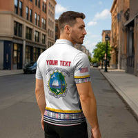 Personalized Liberia Dashiki Zipper Polo Shirt White Color - Wonder Print Shop