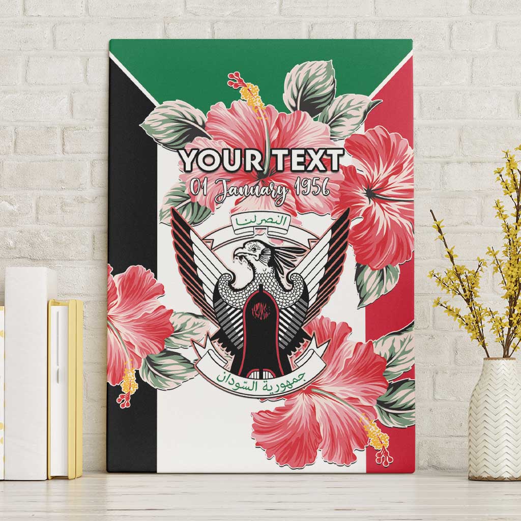 Personalised Sudan Independence Day Canvas Wall Art Coat Of Arms Mix Hisbicus - Wonder Print Shop