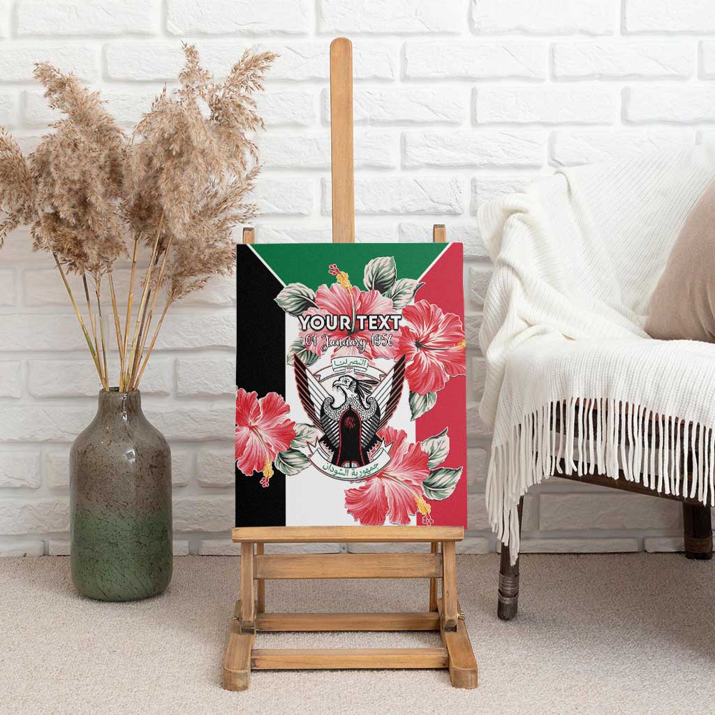 Personalised Sudan Independence Day Canvas Wall Art Coat Of Arms Mix Hisbicus - Wonder Print Shop