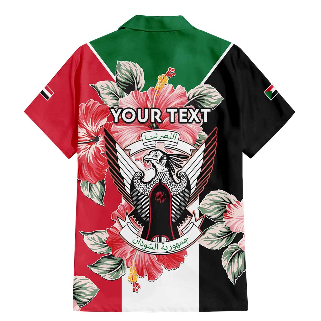 Personalised Sudan Independence Day Family Matching Mermaid Dress and Hawaiian Shirt Coat Of Arms Mix Hisbicus - Wonder Print Shop
